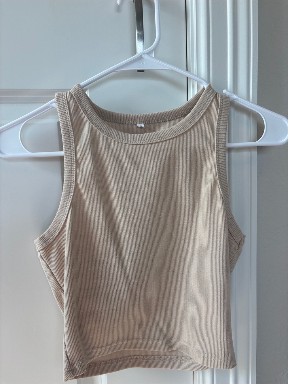 Amazon Women's Ribbed Tank Top in Beige